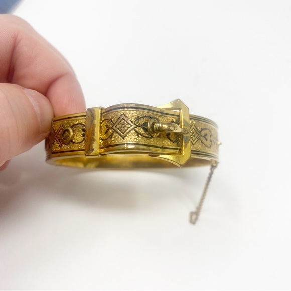 668 Vintage Taille D'Epargne Victorian Buckle Bracelet - Picture 5 of 8